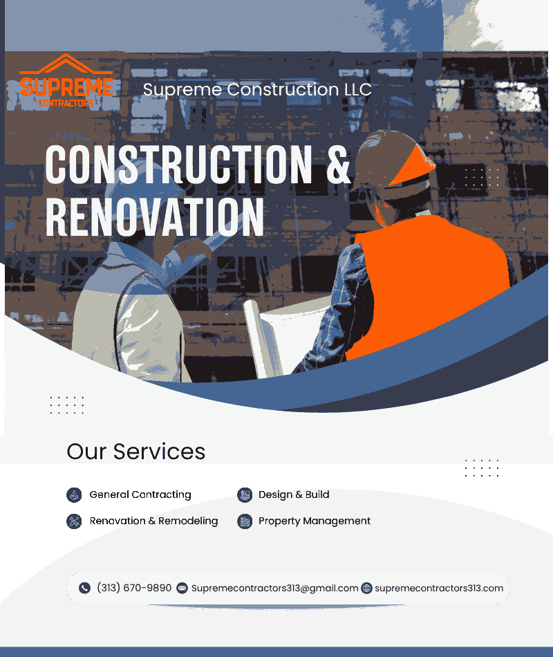Supreme Construction LLC General Construction Contractor in Detroit MI